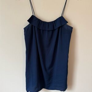 J. Crew Blue Ruffled Sleeveless Camisole